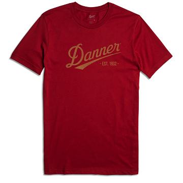 Men's Danner Distressed Logo SS Tee Clothing Red | CA5020WY