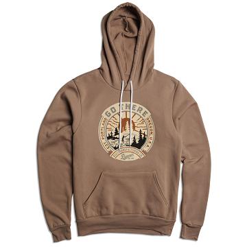 Men's Danner Go There Pullover Hoodie Clothing Brown | CA5022MA