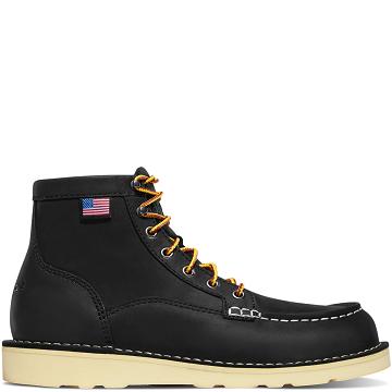 Women's Danner Bull Run Moc Toe 6" Boots Black | CA4463GL