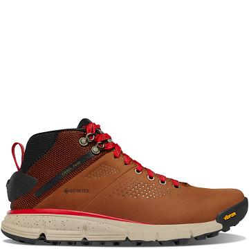 Women's Danner Trail 2650 Mid GTX Hiking Shoes Brown / Red | CA4398PQ