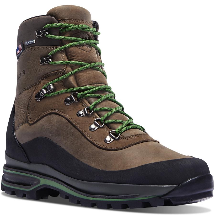 Men's Danner Crag Rat USA Hiking Boots Brown / Green | CA4857GL