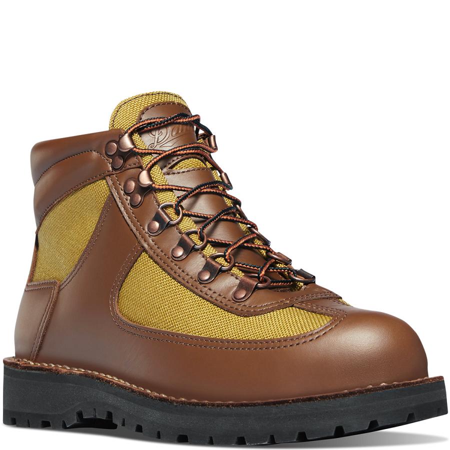 Men's Danner Feather Light Hiking Boots Brown | CA4855PQ