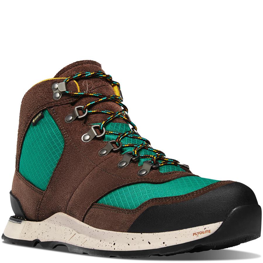 Men's Danner Free Spirit Work Boots Coffee / Green | CA4925GL