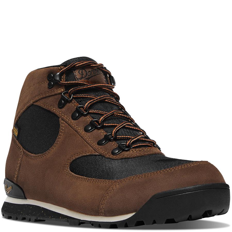 Men's Danner Jag Work Boots Black / Brown | CA4897MA