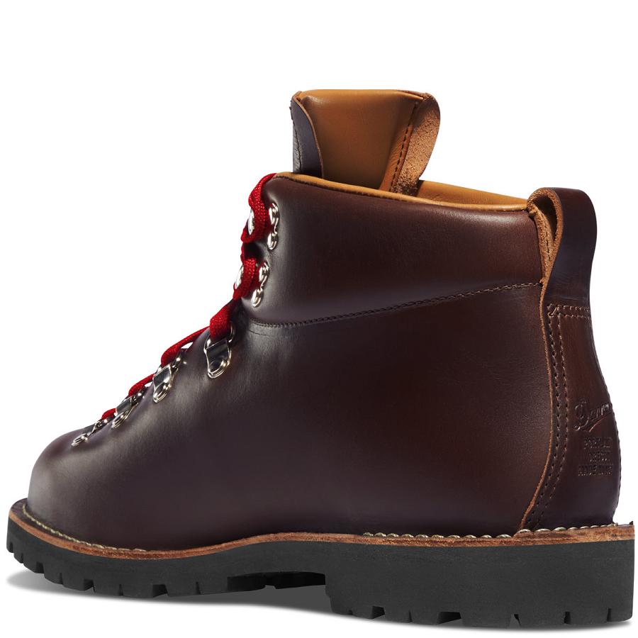 Men's Danner Mountain Trail Work Boots Burgundy | CA4881HK