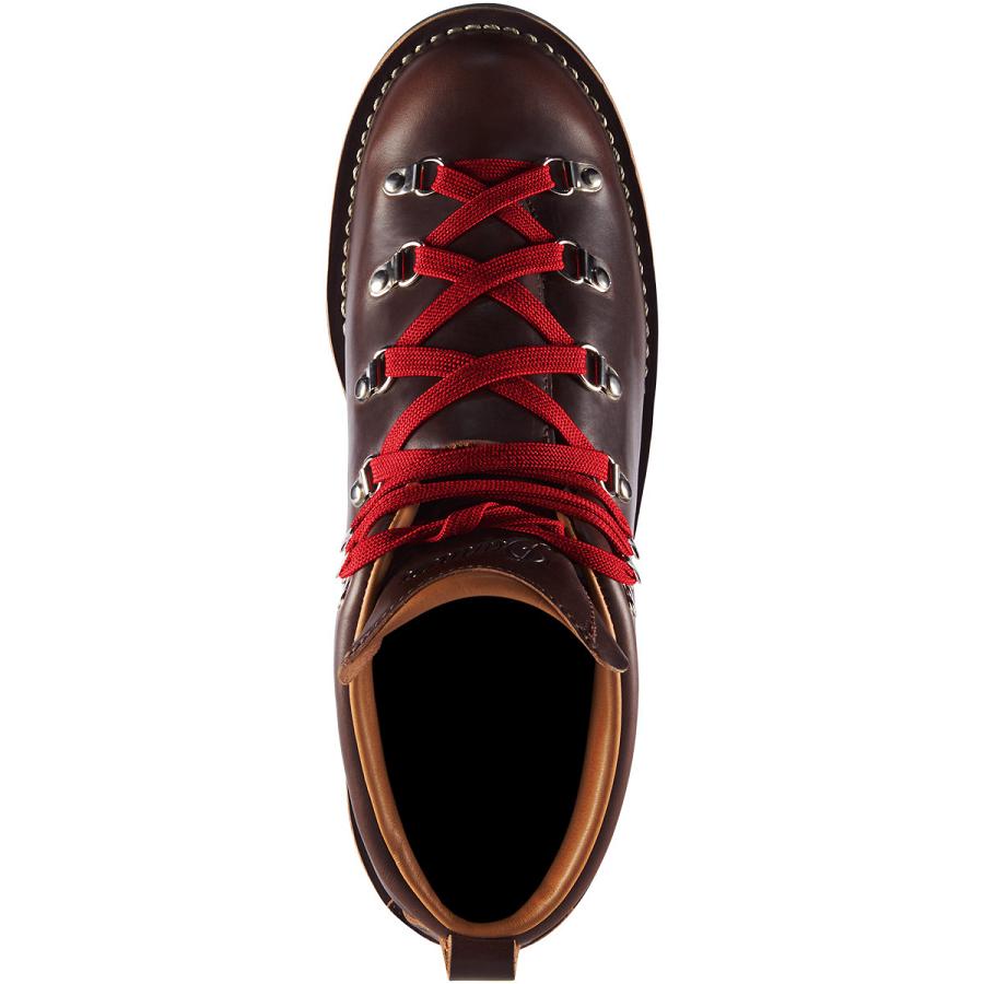 Men's Danner Mountain Trail Work Boots Burgundy | CA4881HK