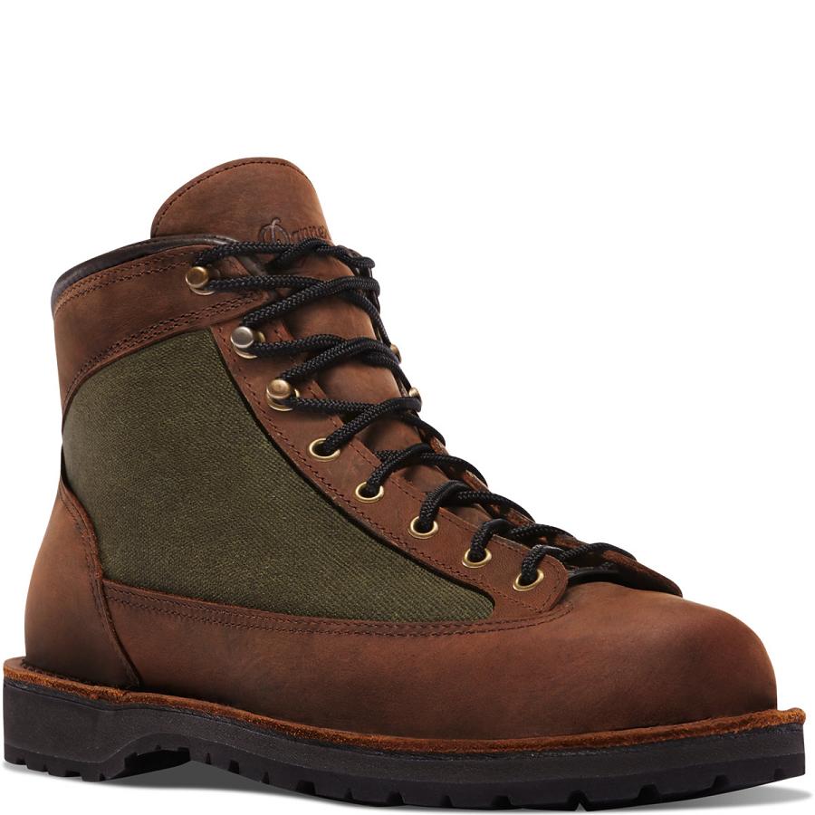 Men's Danner Ridge Work Boots Dark Brown / Green | CA4930PQ