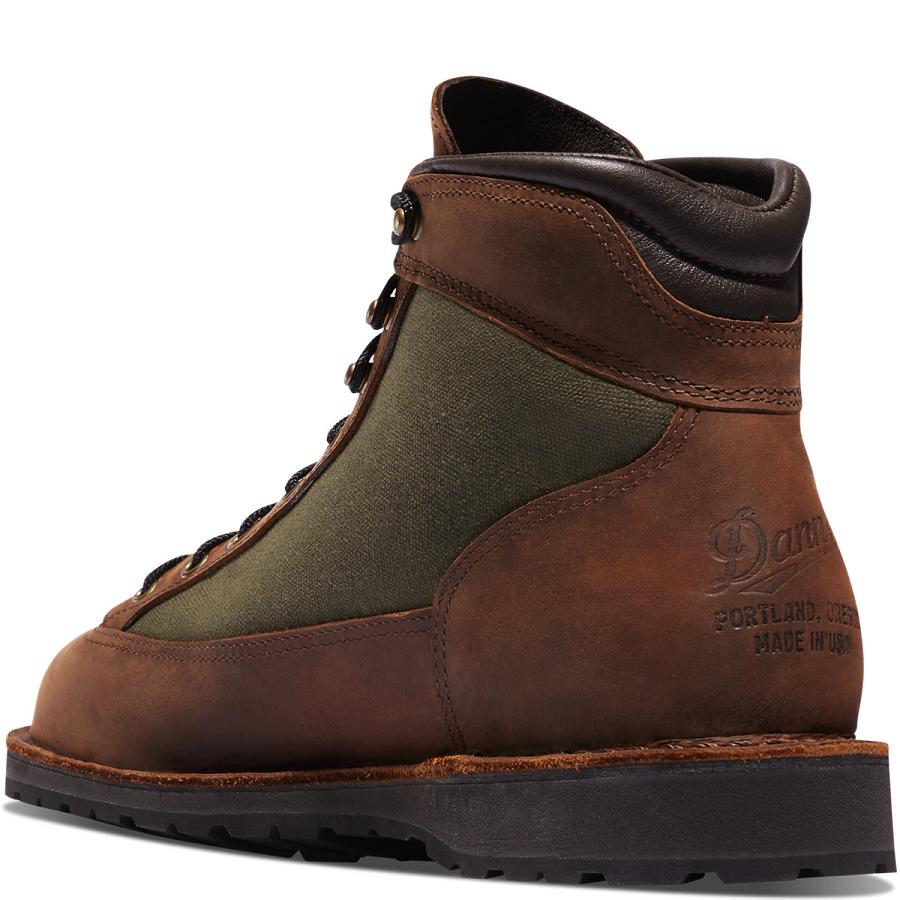 Men's Danner Ridge Work Boots Dark Brown / Green | CA4930PQ