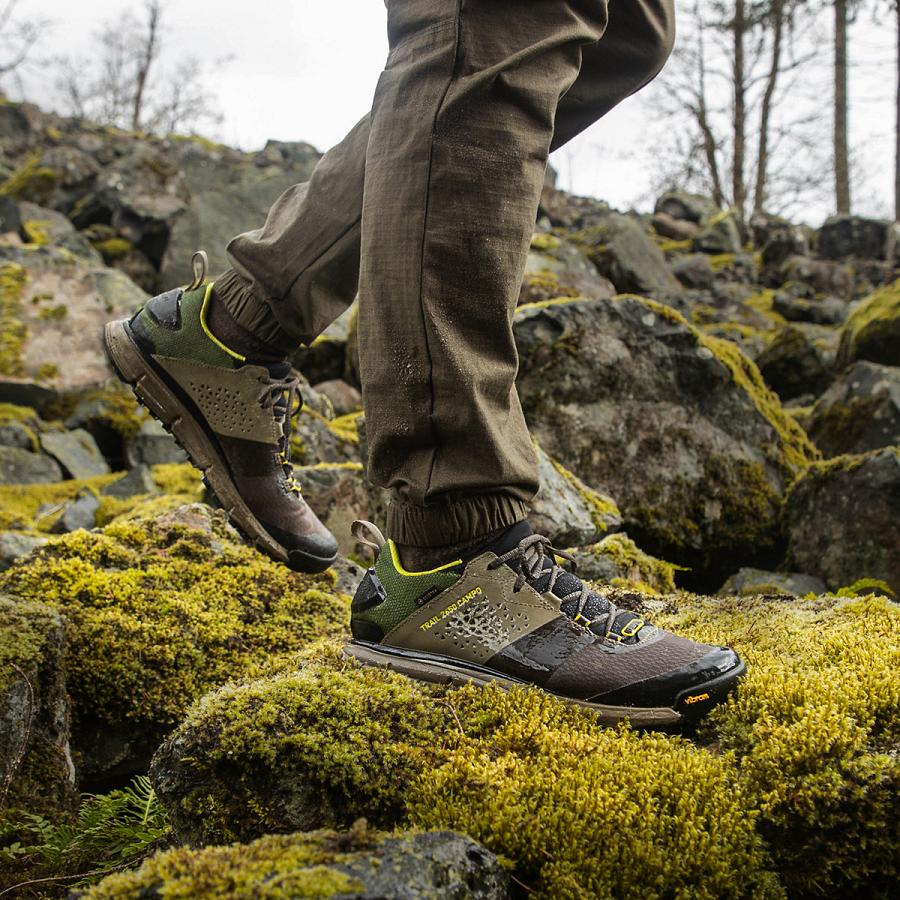 Men's Danner Trail 2650 Campo GTX Hiking Shoes Brown / Green | CA4772MA