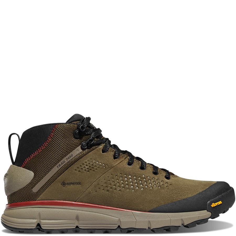 Men\'s Danner Trail 2650 GTX Mid Hiking Boots Olive | CA4791YU