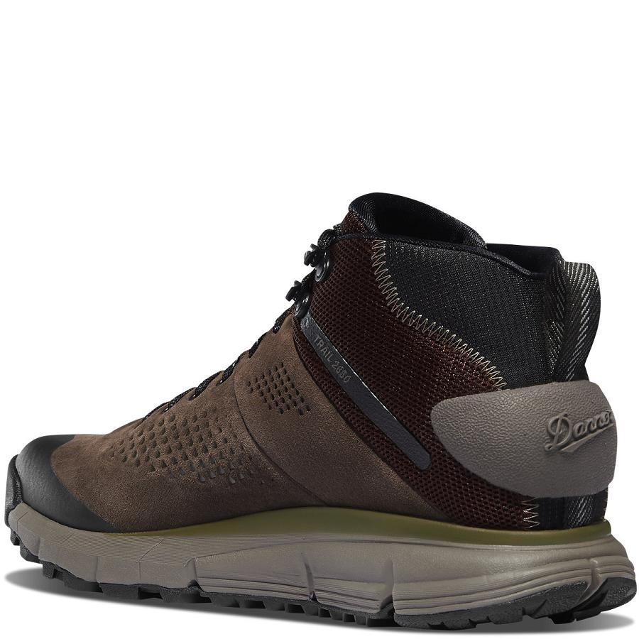 Men's Danner Trail 2650 GTX Mid Shoes Brown / Green | CA4673DN