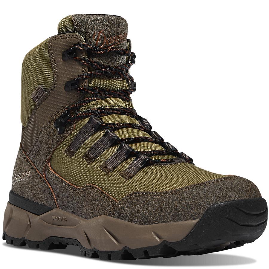 Men's Danner Vital Trail Hiking Boots Brown / Olive | CA4823NB