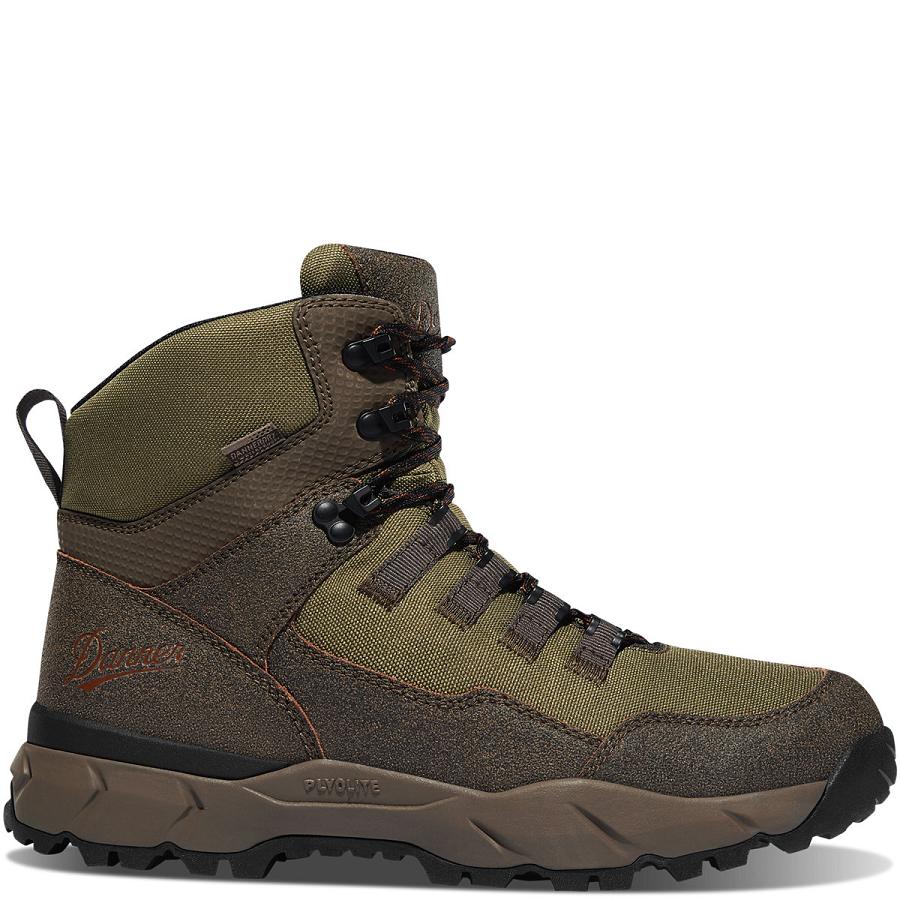 Men\'s Danner Vital Trail Hiking Boots Brown / Olive | CA4823NB