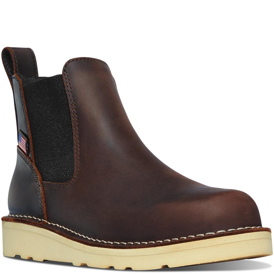 Women's Danner Bull Run Chelsea Boots Coffee | CA4461NB