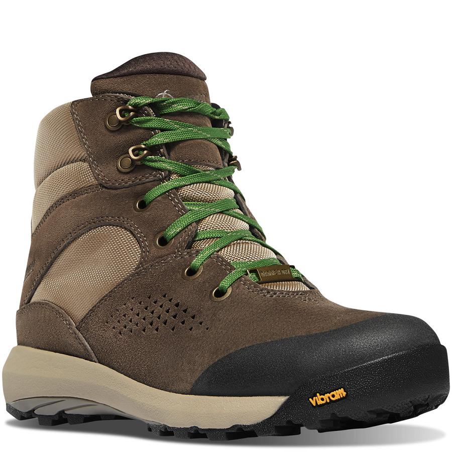 Women's Danner Inquire Mid Hiking Boots Brown / Green | CA4420DN