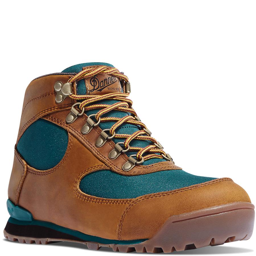 Women's Danner Jag Hiking Boots Brown / Deep Turquoise | CA4424OR