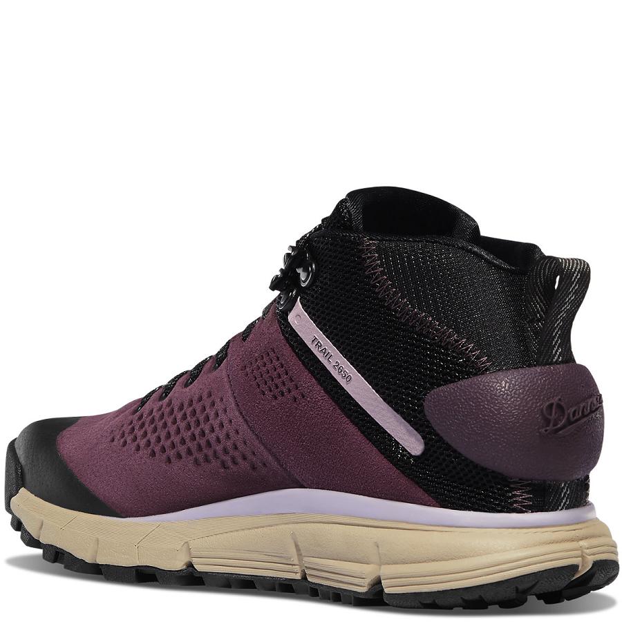 Women's Danner Trail 2650 GTX Mid Boots Black / Purple | CA4484QZ