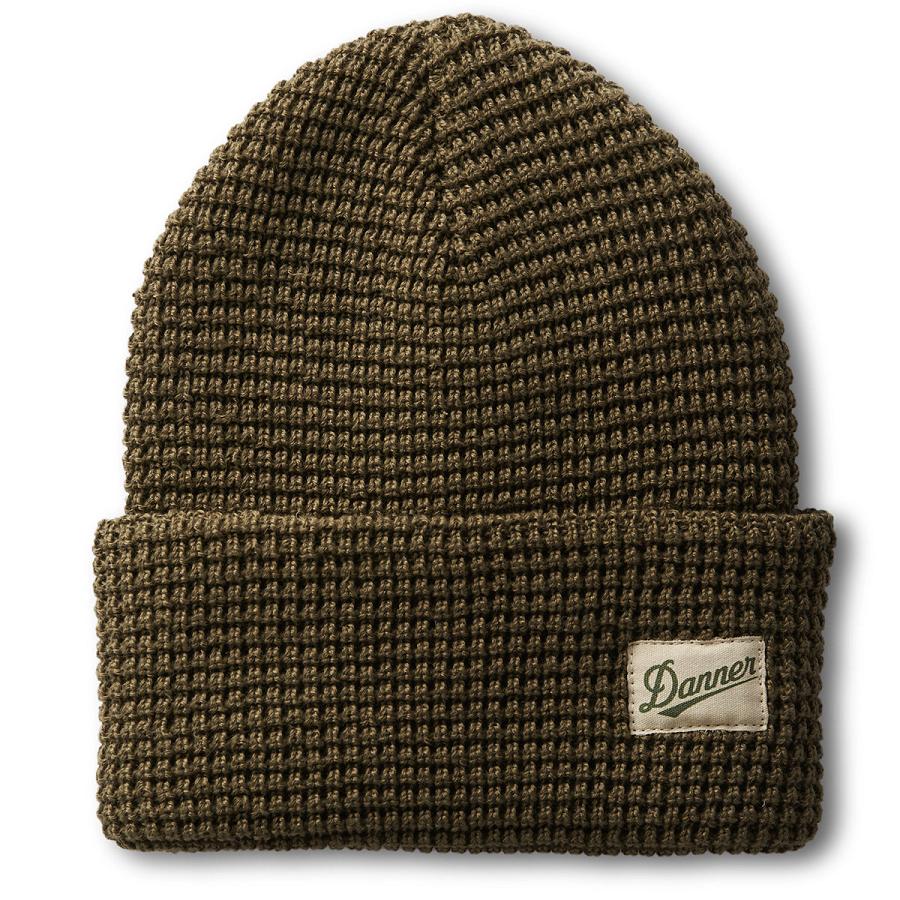 Women\'s Danner Waffle Beanie Hats Olive | CA4579PQ